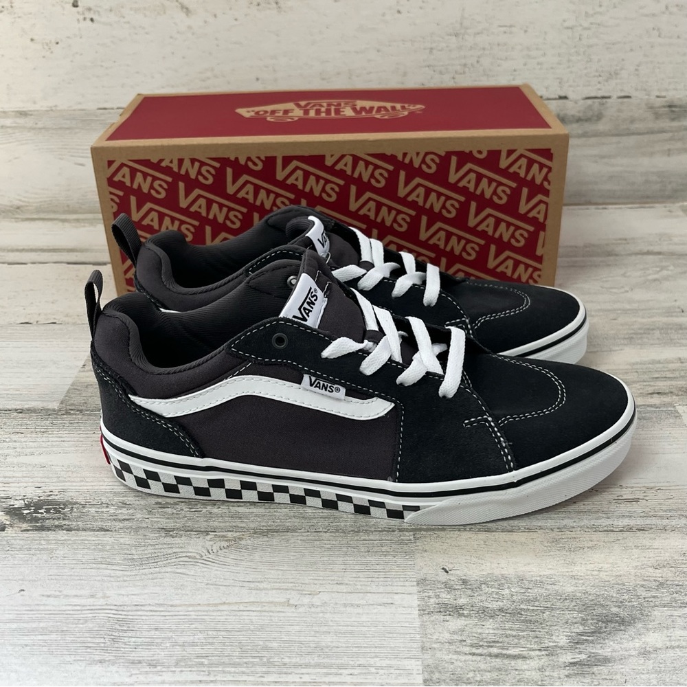 Vans Black White Checkerboard Big Kids 7 Sneakers will Fit Woman 9 No Box